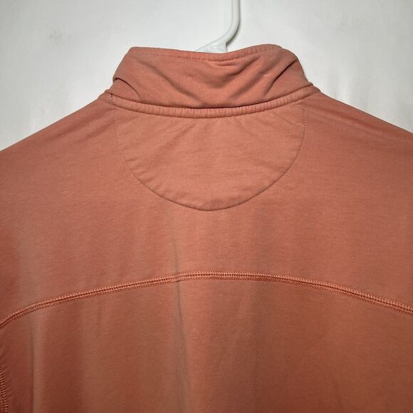 Johnston & Murphy 1/4 Zip Pullover Sweater Men Size Large Peach Orange Mock Neck - Picture 10 of 11
